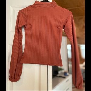 Burnt Orange Balloon Sleeve Top Size Small